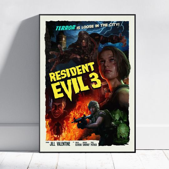 Resident Evil Poster, Raccoon City Wall Art, Unfamed poster, Available in 7 sizes poster, Gift for fan, Movie lover gift