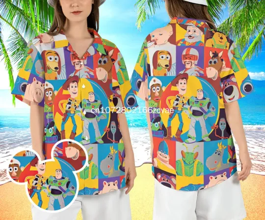 2024 Disney Buzz Lightyear Hawaiian Shirt, Men and Women Short Sleeve Shirt, Toy Story Movie Hawaiian Shirt, Beach Shirt.