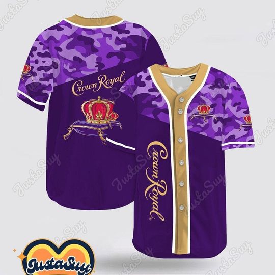 Crown Royal Shirt, Crown Royal Baseball Jersey, Crown Royal Jersey, Whisky Baseball Jersey, Crown Royal Gift, Purple Crown Royal Shirt