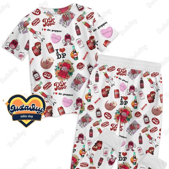 Dr Pepper Shirt, Dr Pepper Pajamas Set, Dr Pepper Pajamas, Bridesmaid Pajamas, Dr Pepper Gift, Drinking Lover Gift, Dr Pepper T-Shirt