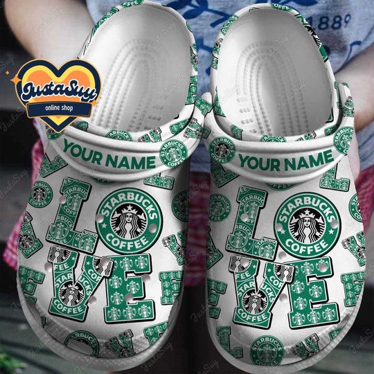 Starbucks Sandals, Starbucks Shoes, Starbucks Gift, Starbucks Lover, Custom Shoes, Starbucks Sandals Shoes, Starbucks Sandals Men