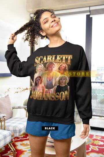 SCARLETT JOHANSSON Vintage Sweatshirt, Scarlett Johansson Homage Shirt, Scarlett Johansson Fan, Scarlett Johansson Retro 90s Shirt Merch