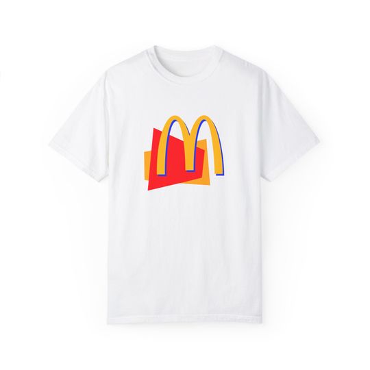 McD's 90s Logo and Menu Shirt | Cotton Short Sleeve Shirt | Fast Food Tee | Funny Shirt