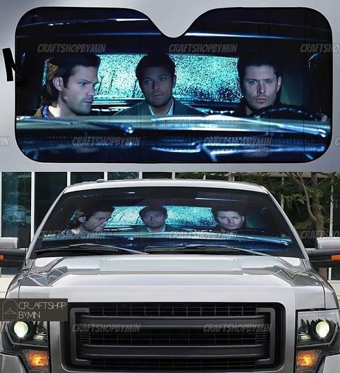 Supernatural Car Sunshade, Winchester Supernatural Car Windshield, Dean Winchester, Brothers Auto Sunshade, Supernatural Gift For Her