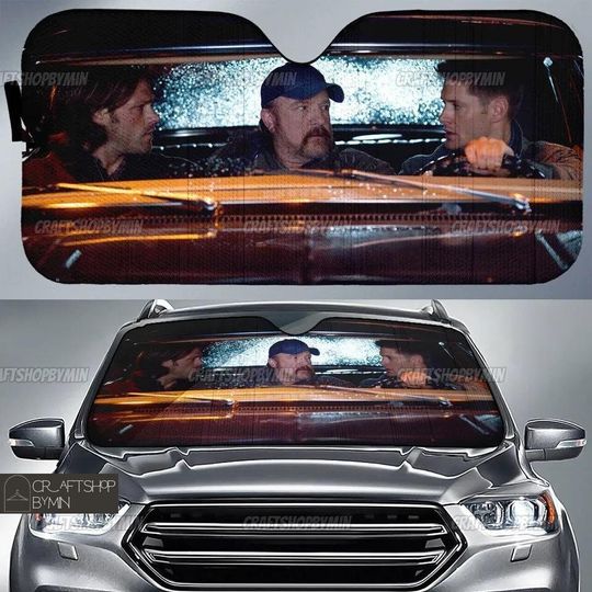 Winchester Supernatural Car Sunshade, Supernatural Car Windshield, Dean Winchester, Brothers Auto Sunshade, Supernatural Fan Gift