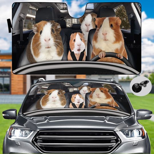 Guinea Pig Car Sunshade, Guinea Pig Lover Gift, Guinea Pig Car Decoration, Guinea Pig Sunshade, Car Shades For Windshield, Holiday Gift