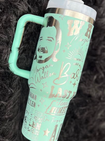 Wallen Western themed Engraved 40 oz Tumbler with straw | Pop Tumbler | Music Merch | Laser Engraved Tumbler