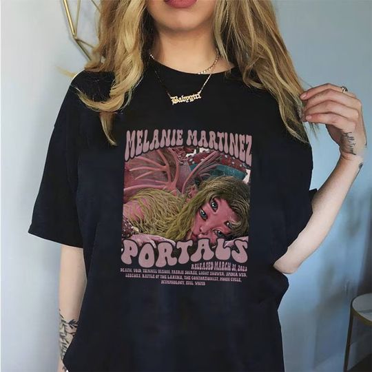 Vintage Portals Tour Shirt, Melanie Martinez Shirt, Music Merch for Fans, Gift for Fans, Summer Cotton Short Sleeved Shirt, Music Clothing for Men, Women and Kids