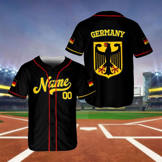 Custom Name And Number Baseball Jersey, Custom Germany Baseball Jersey, Germany Baseball Jersey, Germany Baseball Fan Game Day Outfit