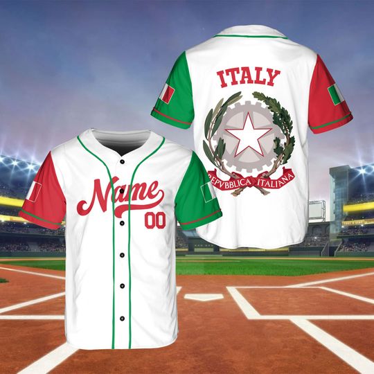 Custom Name And Number Baseball Jersey, Custom Italy Baseball Jersey, Italy Baseball Jersey, Italy Baseball Fan Game Day Outfit