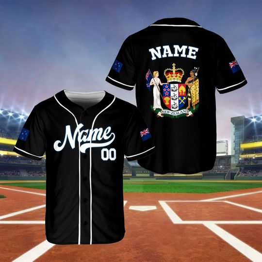 New Zealand Baseball Fan Game Day Outfit, Custom New Zealand Flag Shirt, Custom Name And Number Baseball Jersey, Baseball Jersey Men
