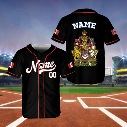 Canada Baseball Fan Game Day Outfit, Custom Canada Flag Shirt, Custom Name And Number Baseball Jersey, Baseball Jersey Men