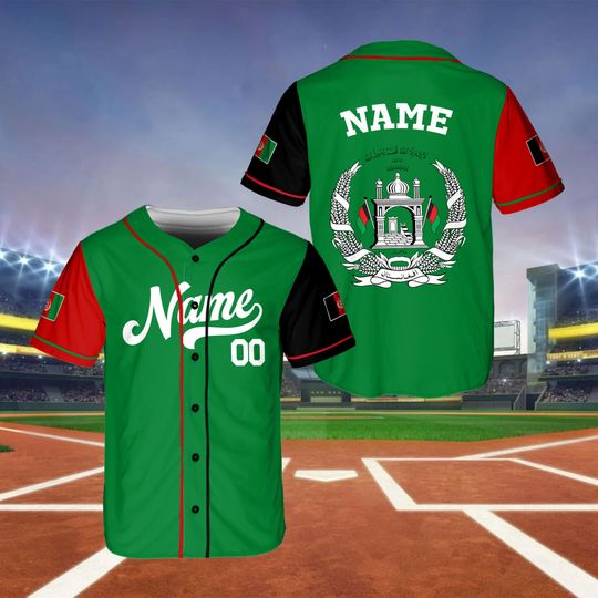 Afghanistan Baseball Fan Game Day Outfit, Custom Afghanistan Flag Shirt, Custom Name And Number Baseball Jersey, Baseball Jersey Men