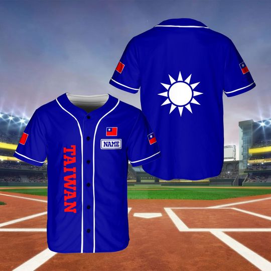 Custom Taiwan Flag Jersey, Personalized Taiwan Baseball Jersey, Taiwan Family Matching Tee, Custom Taiwan Baseball Jersey