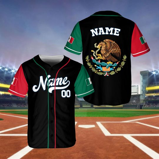 Mexico Baseball Fan Game Day Outfit, Custom Mexico Flag Shirt, Mexico Baseball Shirt, Mexico Family Matching Tee, Custom Name Mexico Jersey