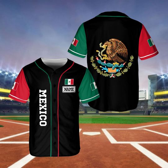 Custom Mexico Flag Jersey, Personalized Mexico Baseball Jersey, Mexico Family Matching Tee, Custom Mexico Baseball Jersey