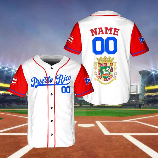 Personalized Puerto Rico Baseball Jersey, Puerto Rico Baseball Shirt, Custom Puerto Rico Baseball Jersey, Puerto Rico Baseball Fan Outfit