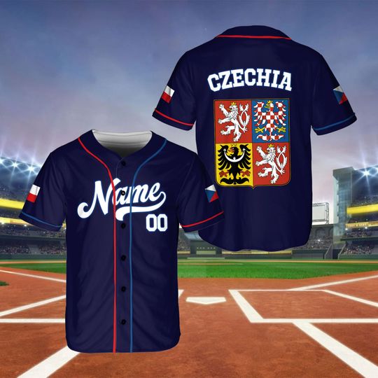 Custom Name And Number Baseball Jersey, Custom Czechia Baseball Jersey, Czechia Baseball Jersey, Czechia Baseball Fan Game Day Outfit