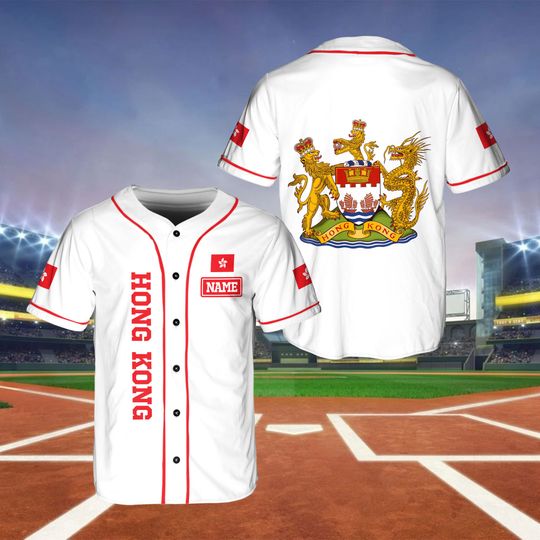 Personalized Hong Kong Baseball Jersey, Custom Hong Kong Baseball Jersey, Hong Kong Baseball Shirt, Custom Name Hong Kong Jersey Gift