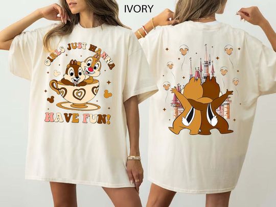 Disney Chip and Dale Girls Just Wanna Have Fun Shirt, Disney Shirt, Chip and Dale Characters, Chip n Dale Snacks Shirt