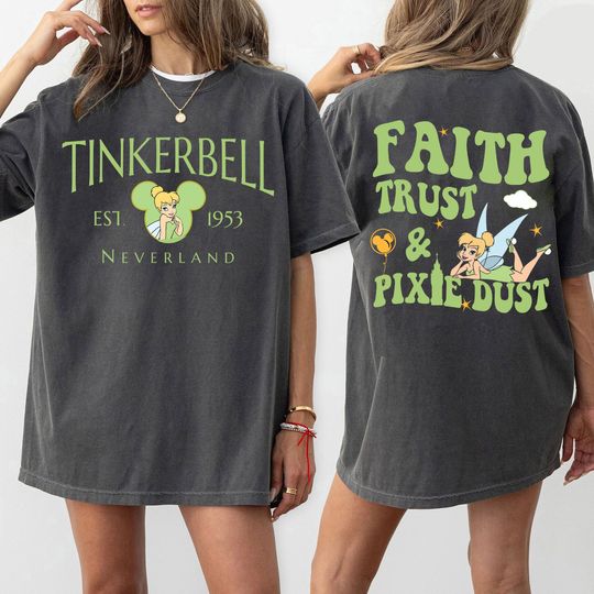 Vintage Disney Tinker Bell Faith Trust And Pixie DustShirt, Disney Peter Pan Shirt, Darling Flight Neverland Shirt, Disney Tinker Bell Shirt