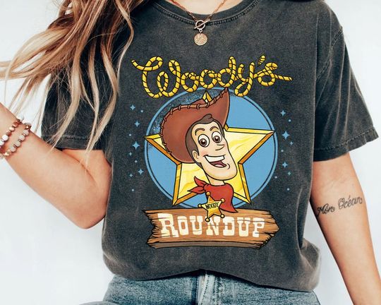 Disney Pixar Toy Story Cowboy Woody's Round Up Retro Shirt, Disney Toy Story Shirt, Disney Toy Story Character Shirt