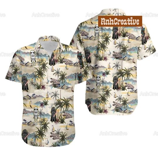 Star War Hawaiian Shirt, Disney Hawaiian Shirt, Starwars Summer Shirt, Darth Vader Shirt, Stormtrooper Hawaiian Shirt, Mandalorian Shir