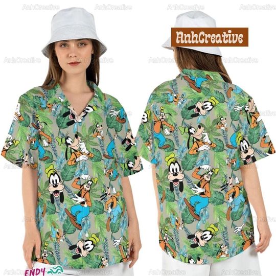 Disney Goofy Hawaiian Shirt, Goofy Tropical Hawaii Shirt, Goofy Aloha Shirt, Hawaiian Shirt, Disney Hawaii Shirt, Summer Beach Shirt