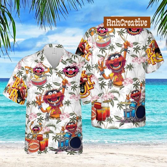Animal Muppet Pineapple Custom Hawaii Shirt, Tropical Hawaiian Shirt, Pineapple Fruit Button Up Shirts, Hawaiian Shirt For Women, Men