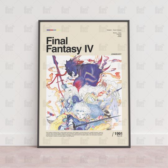 Final Fantasy IV Poster, Gaming Room Poster, Gaming Wall Poster, Gaming Print Poster, Game Gift, Video Games Poster, Gaming Wall Art