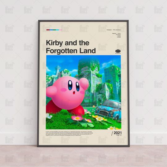 Kirby and the Forgotten Land Poster, Gaming Room Poster, Gaming Wall Poster, Gaming Print Poster, Game Gift, Video Games Poster, Gaming Art