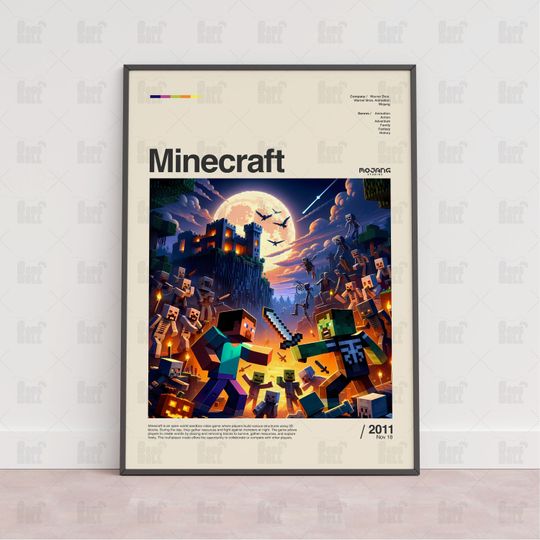 Minecraft Poster, Gaming Room Poster, Gaming Wall Poster, Gaming Print Poster, Game Gift, Video Games Poster, Gaming Wall Art, Custom Game
