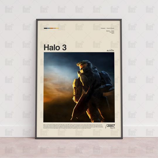 Halo 3 Poster, Gaming Room Poster, Gaming Wall Poster, Gaming Print Poster, Game Gift, Video Games Poster, Gaming Wall Art, Halo 3