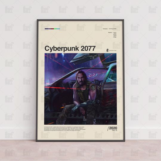 Cyberpunk 2077 Poster, Gaming Room Poster, Gaming Wall Poster, Gaming Print Poster, Game Gift, Video Games Poster,Gaming Art, Cyberpunk 2077