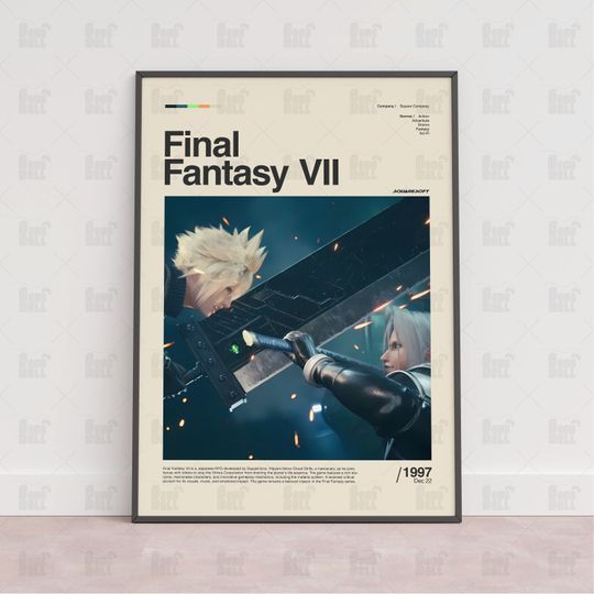 Final Fantasy VII Poster, Gaming Room Poster, Gaming Wall Poster, Gaming Print Poster, Game Gift, Video Games Poster, Gaming Wall Art