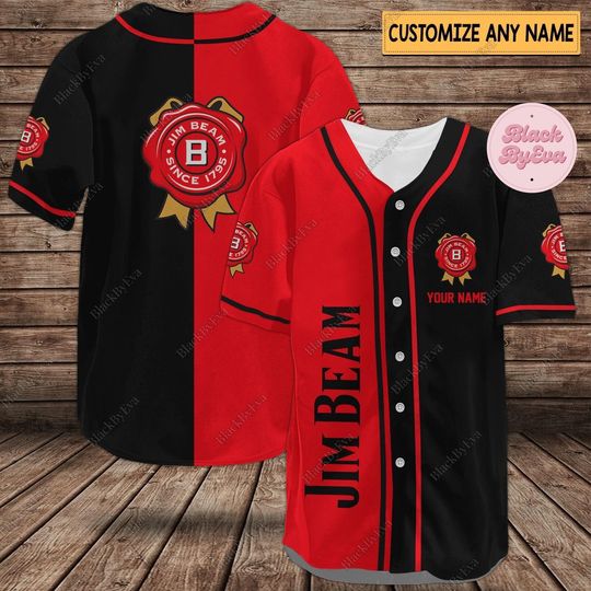 Jim Beam Baseball Shirt, Jim Beam Jersey Shirt, Jim Beam Jersey, Jim Beam Shirt, Custom Name Shirt, Jim Beam Whiskey Shirt, Men Jersey