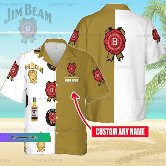 Personalized Jim Beam Hawaii Shirt, Jim Beam Whiskey Summer Shirt, Jim Beam Button Shirt, Jim Beam Shirt For Men, Vacation Shirt