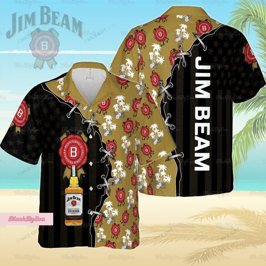 Jim Beam Shirt, Jim Beam Bourbon Shirt, Jim Beam Hawaii Shirt, Button Down Shirt, Jim Beam Button Shirt, Funny Bourbon Shirt