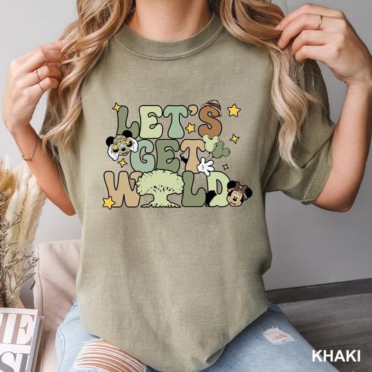 Disney Animal Kingdom Let's Get Wild Shirt, Disney Shirt, Casual Cotton Summer Short Sleeved Shirt, Disney Men Clothing for Men, Women and Kids