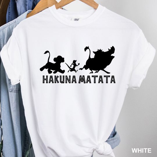 Disney Lion King Hakuna Matata Shirt, Disney Shirt, Casual Cotton Summer Short Sleeved Shirt, Disney Men Clothing for Men, Women and Kids