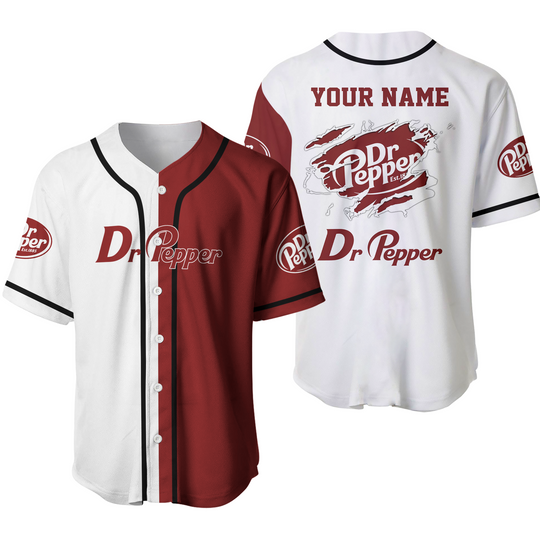 Personalized Dr Pepper Baseball Shirt, Dr Pepper Jersey Shirt