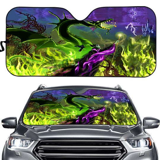 Villains Maleficent Witch Disney Car Sun Shade
