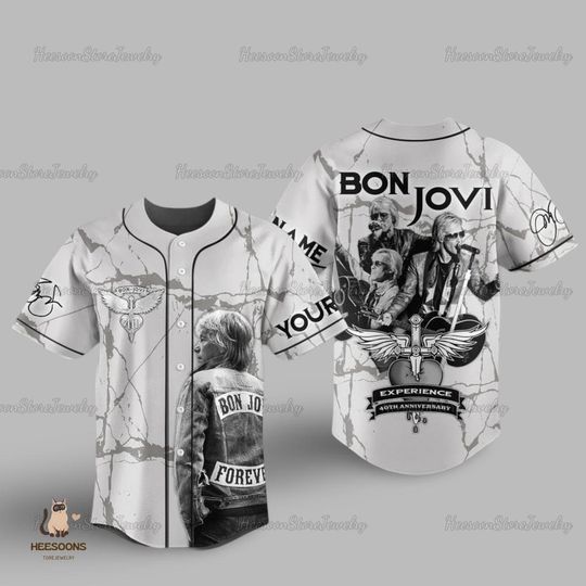 Bon Jovi Baseball Shirt, Personalized Bon Jovi Shirt, Bon Jovi Tour Shirt, Bon Jovi Jersey Shirt, Bon Jovi Rock Shirt, Rock Band Shirt
