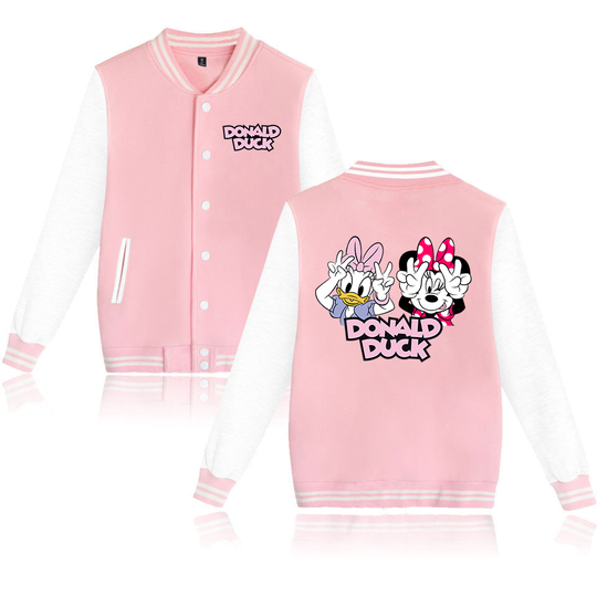 Disney Donald Duck Varsity Baseball  Jacket, Men Women Hip Hop Harajuku Jackets, Kids Boys Girls Single Coats