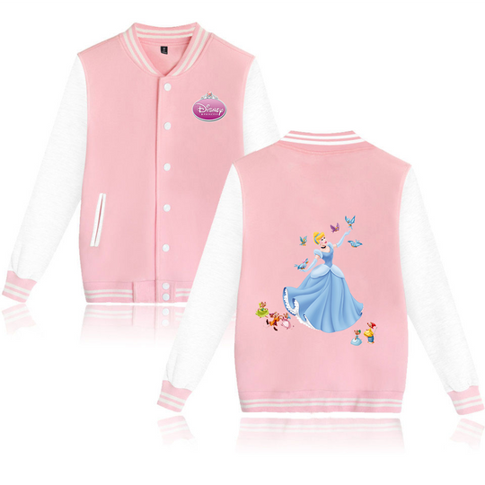 Disney Snow White Princess Varsity Baseball Jacket, Men Women Hip Hop Harajuku Jackets, Kids Boys Girls Single Coats