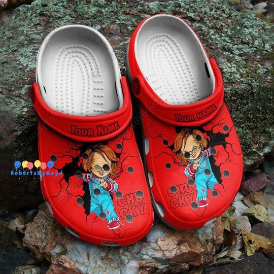 Chucky Doll Sandals, Chucky Doll Shoes, Chucky Doll Summer Shoes, Halloween Shoes, Horror Movie Shoes, Custom Name Sandals