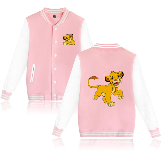 Disney The Lion King Simba Varsity Baseball Jacket, Men Women Hip Hop Harajuku Jackets, Kids Boys Girls Single Coats
