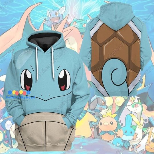 Pkm Hoodie Cosplay, Anime Cosplay Hoodie, Pkm Blue Unisex Shirt, Anime Fan Shirt