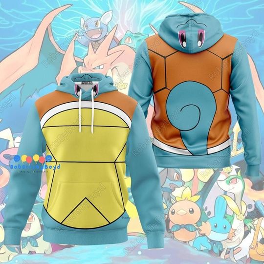 Pkm Hoodie Cosplay, Anime Hoodie, Pkm Blue Unisex Shirt, Anime Fan Shirt, Anime Cosplay Costume