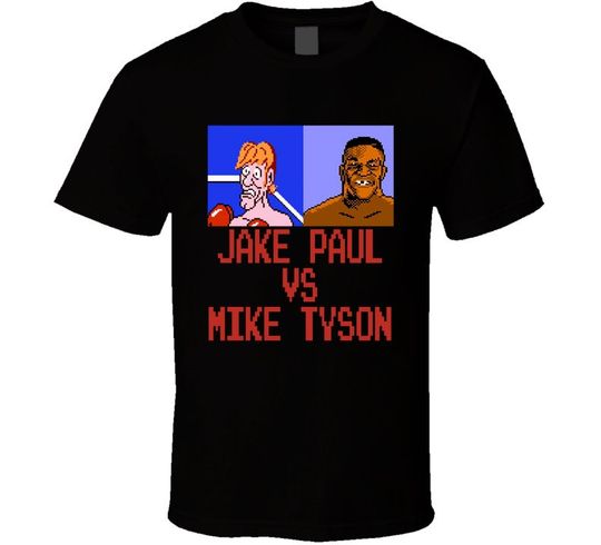 Jake Paul Vs Mike Tyson Punch Out Game Style cotton tee, Graphic Tshirt for men, women, Unisex, Trending Gifts